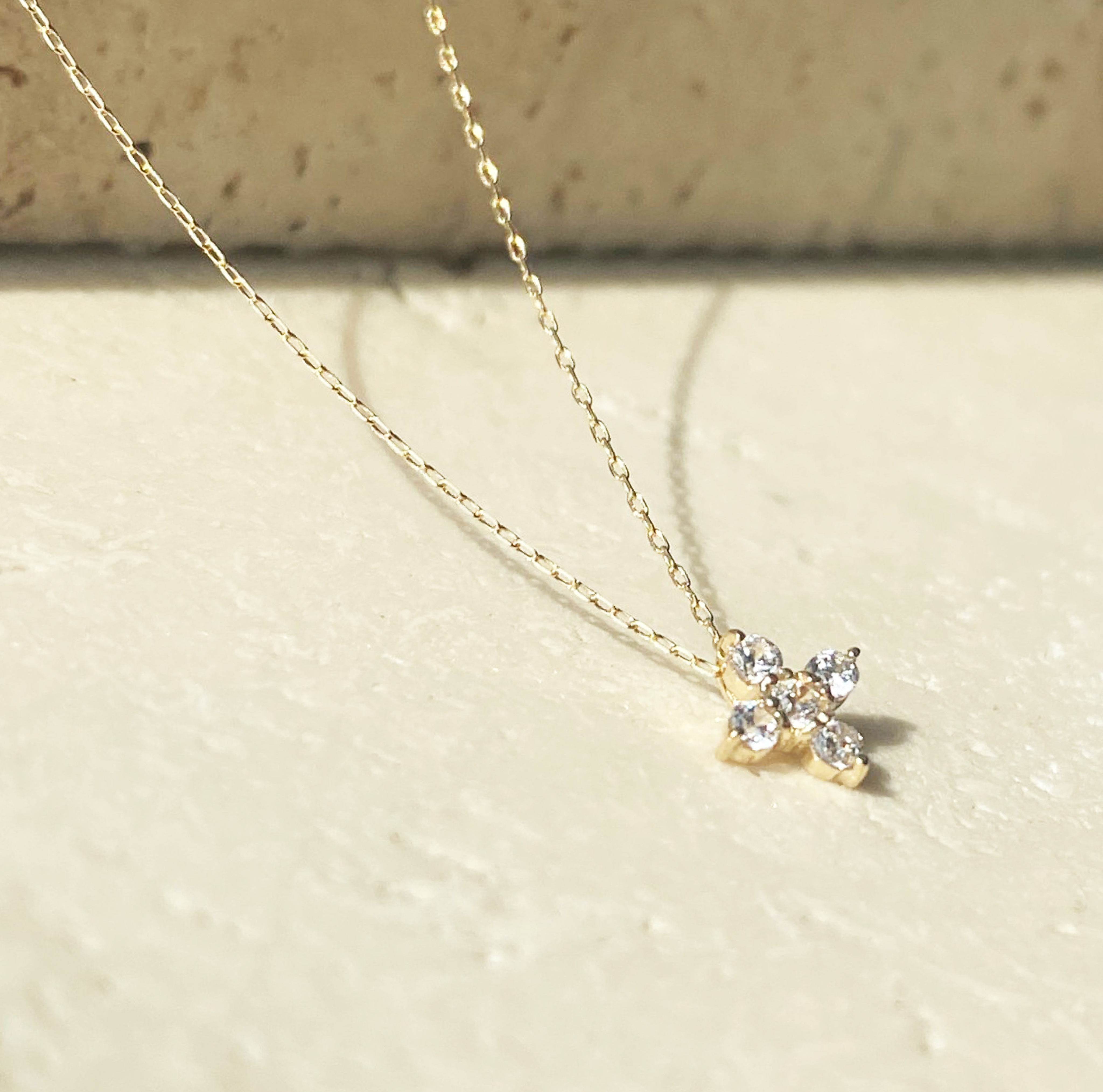 10K/十字小花項鍊