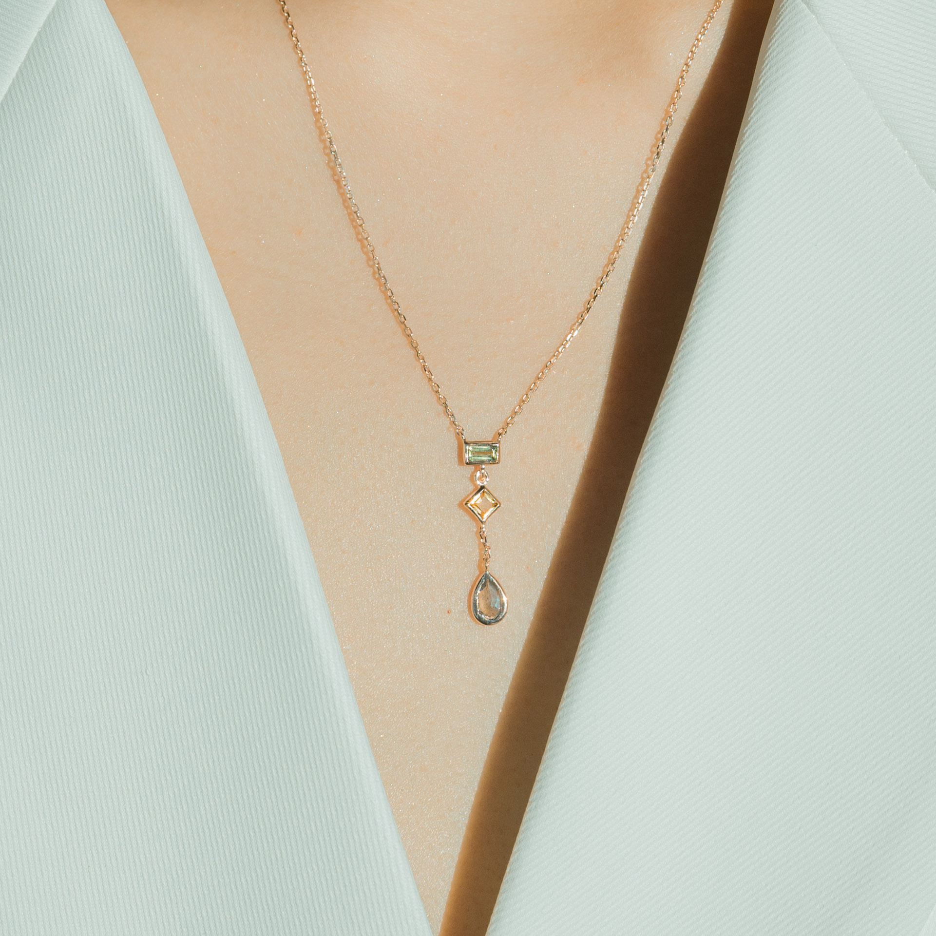 Lego蜂蜜綠小Y字項鍊