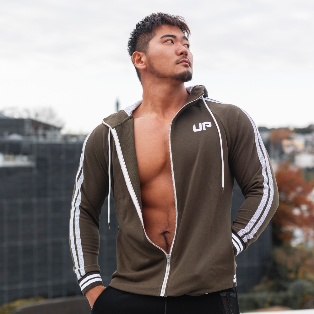 Cotton Zip 純綿連帽外套 軍綠色