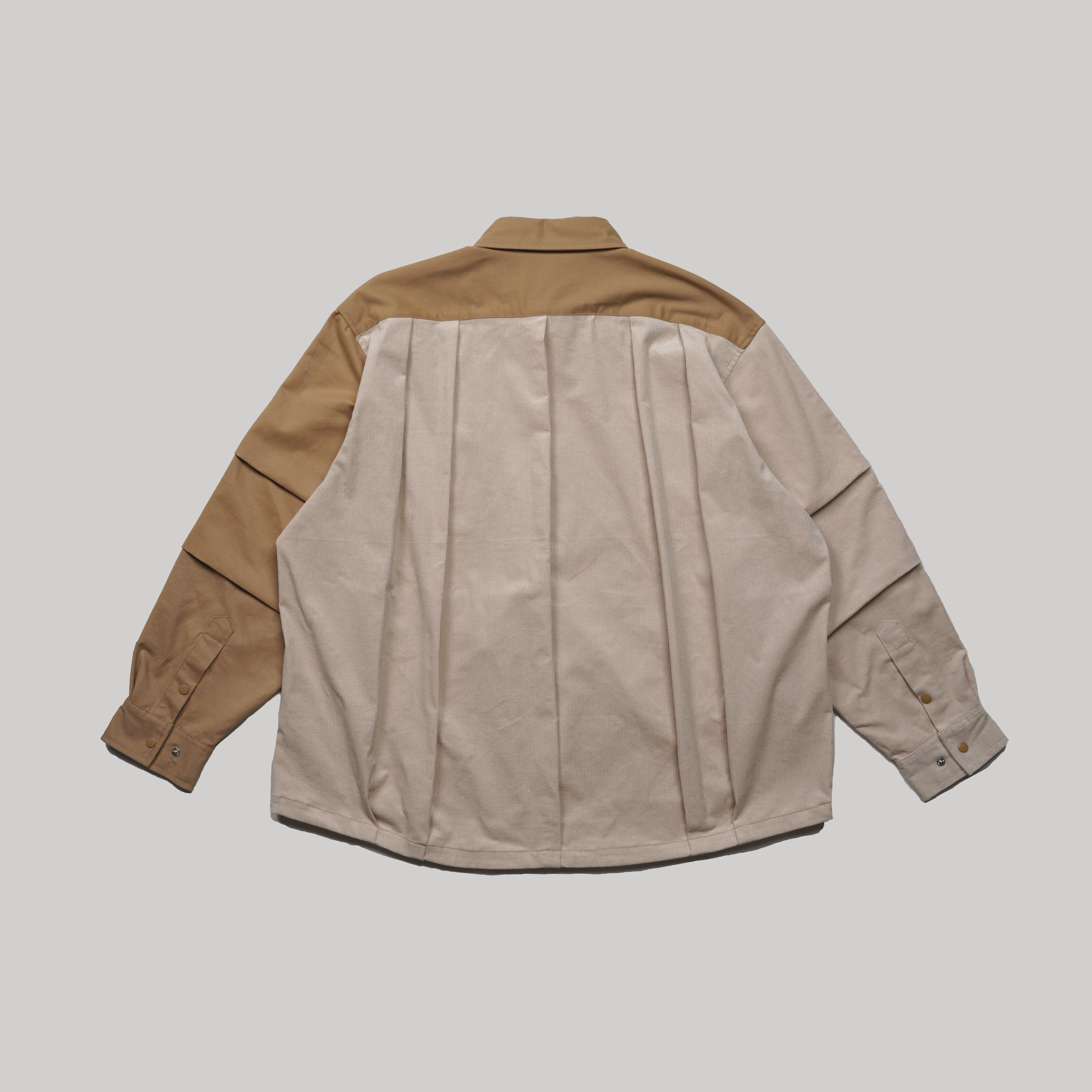 P.B.P - Duo-Material Shirt Jacket - Khaki