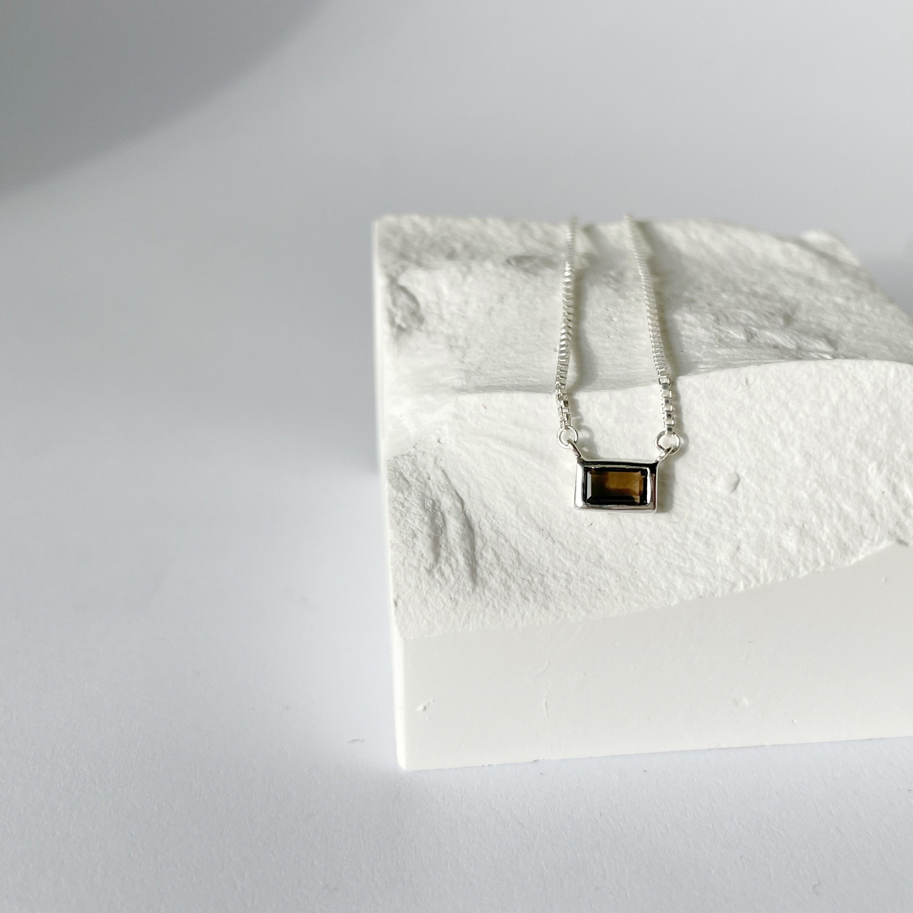 Lego長方茶晶盒子鎖骨鏈