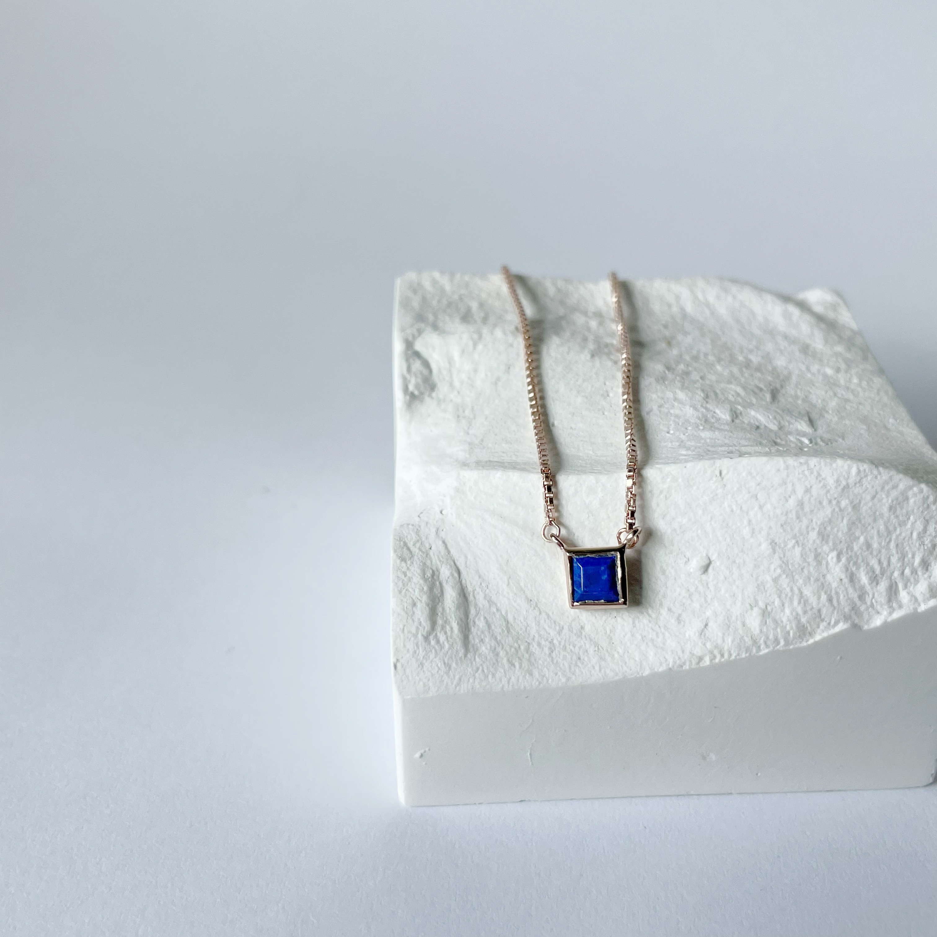 Lego正方青金盒子鎖骨鏈