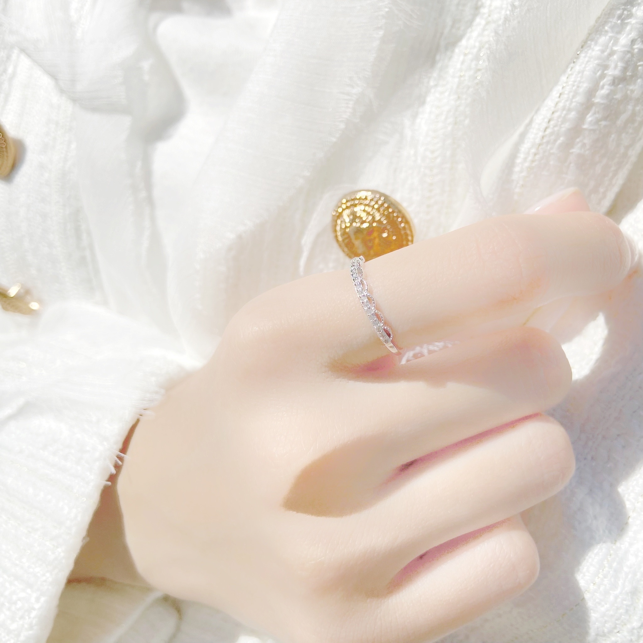 | 925 Silver・ White Gold | Weave Ring | RI0359 |