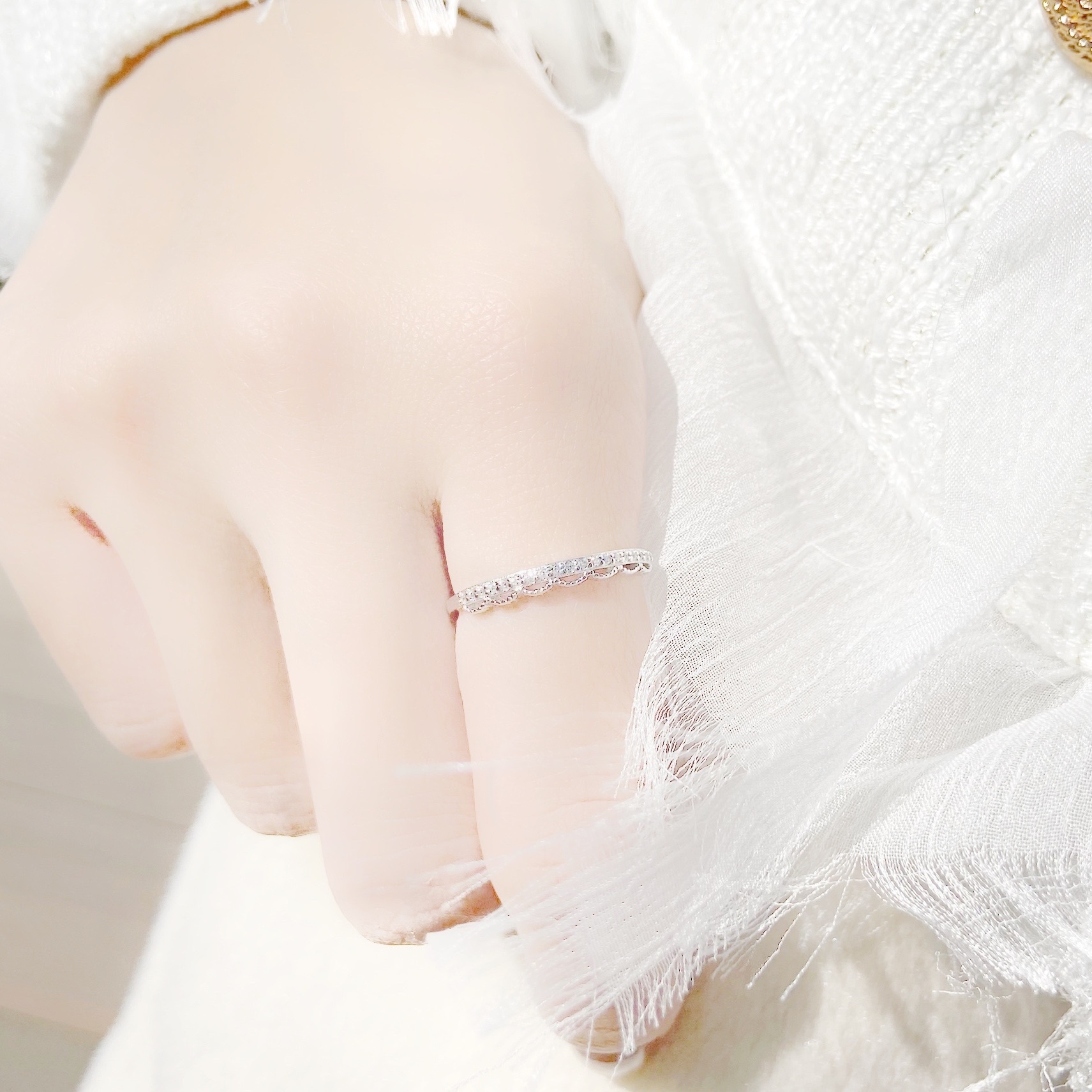 | 925 Silver・ White Gold | Weave Ring | RI0359 |