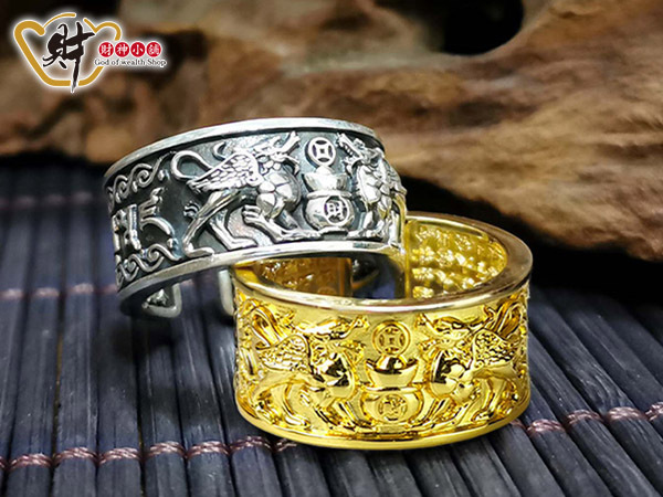 【財神小舖】雙貔貅聚財寶戒指-兩款可選(含開光)
