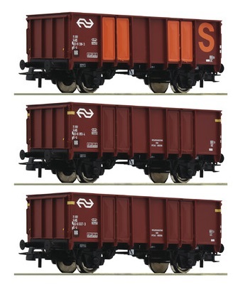 特價 Roco 76062 HO規 SNCB 3 piece set gondolas 敞車組 3輛