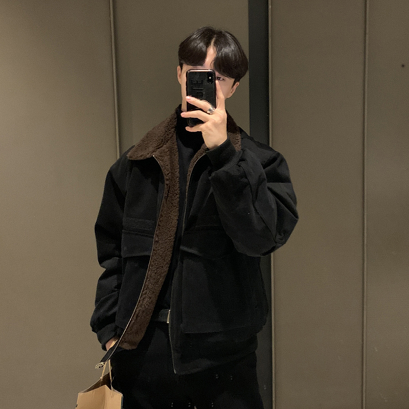 羊羔毛拼接夾克 / M / 不提供退換貨