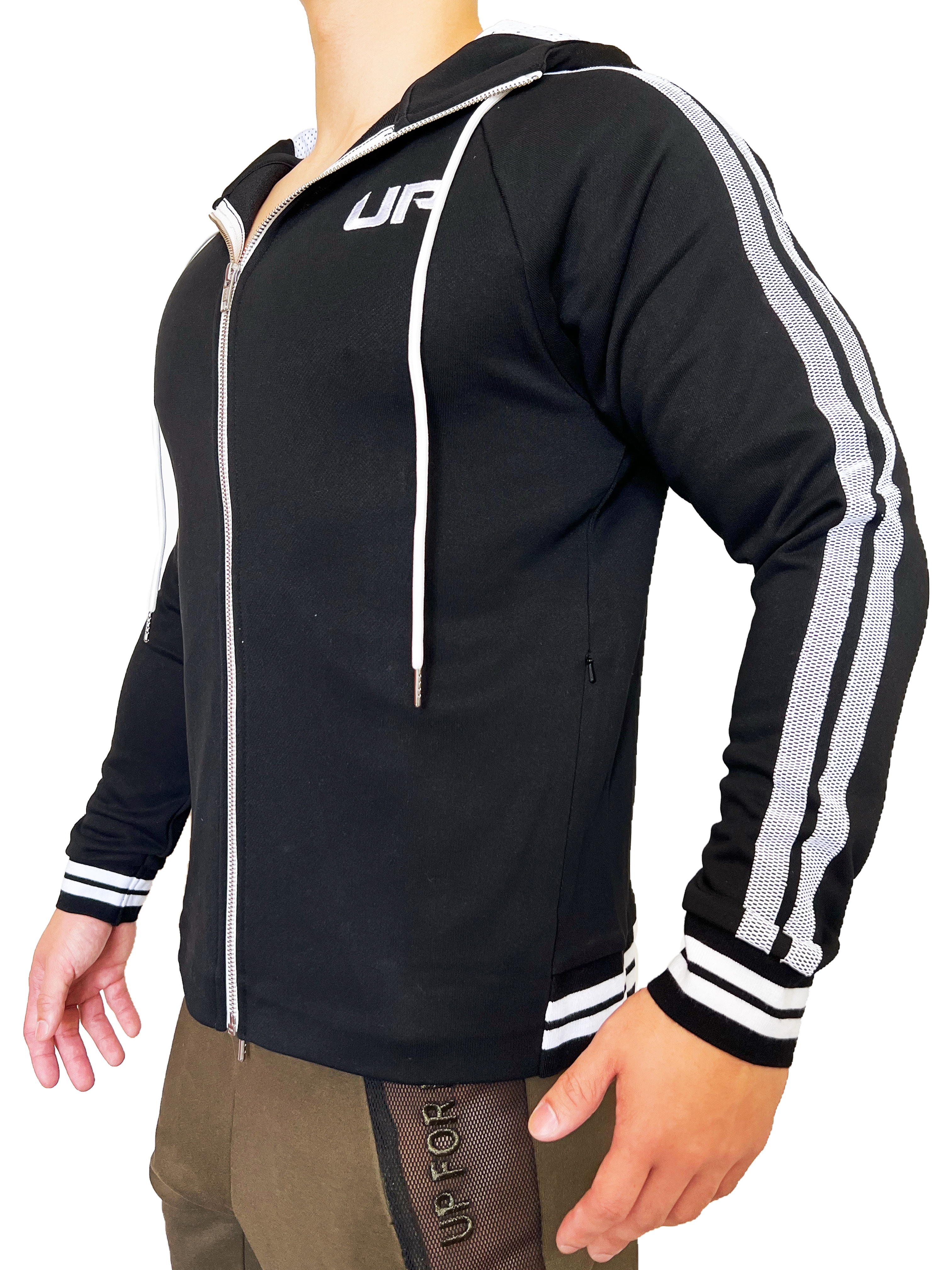 Cotton Zip 純綿連帽外套 純黑色