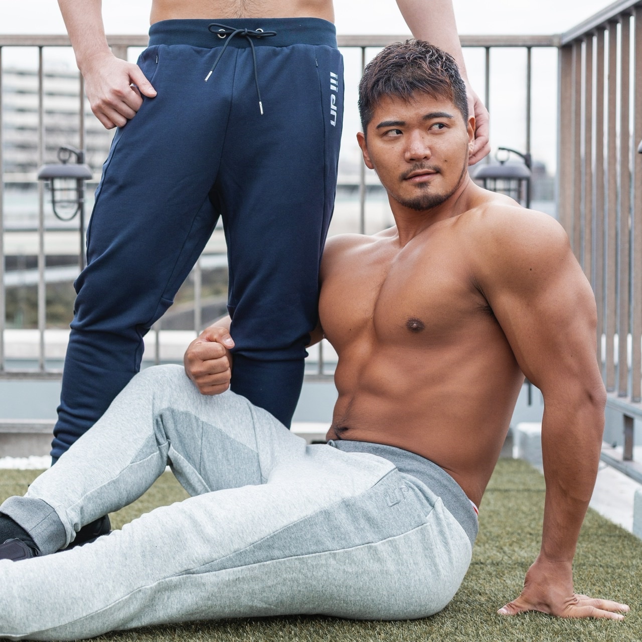 Cotton UP 純棉運動長褲 深淺灰