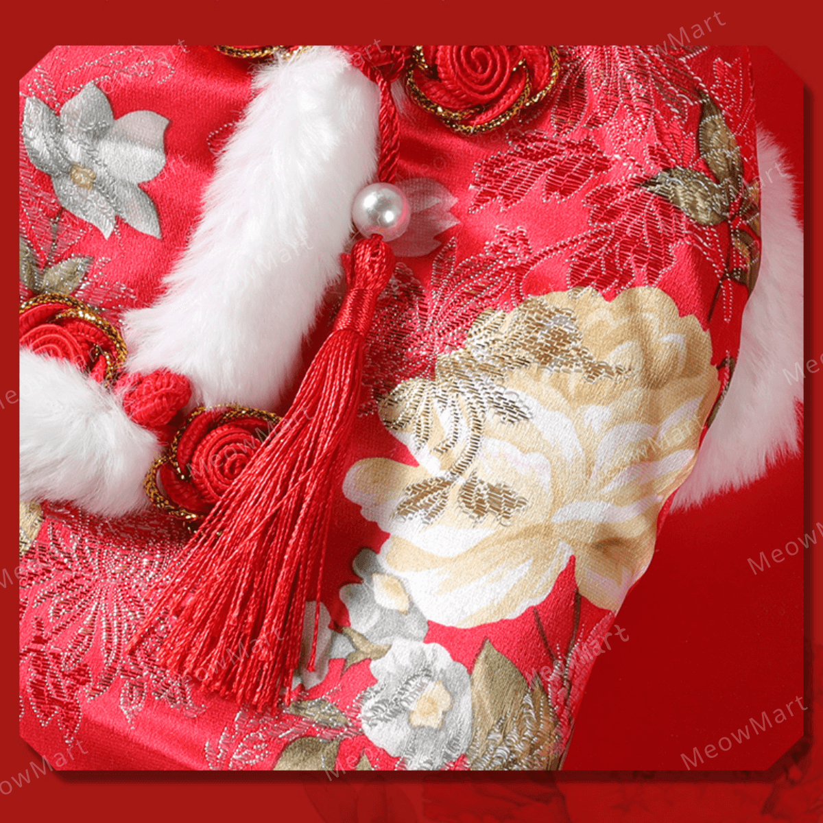 牡丹刺繡新年唐裝