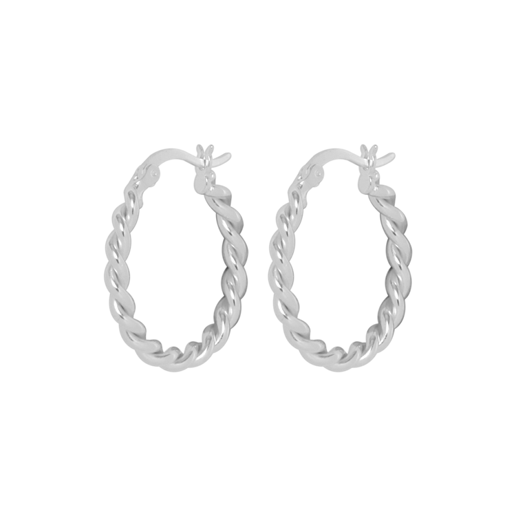 純銀耳飾，女士耳飾 典雅麻花紋；細膩簡約百搭風格（2268銀色）