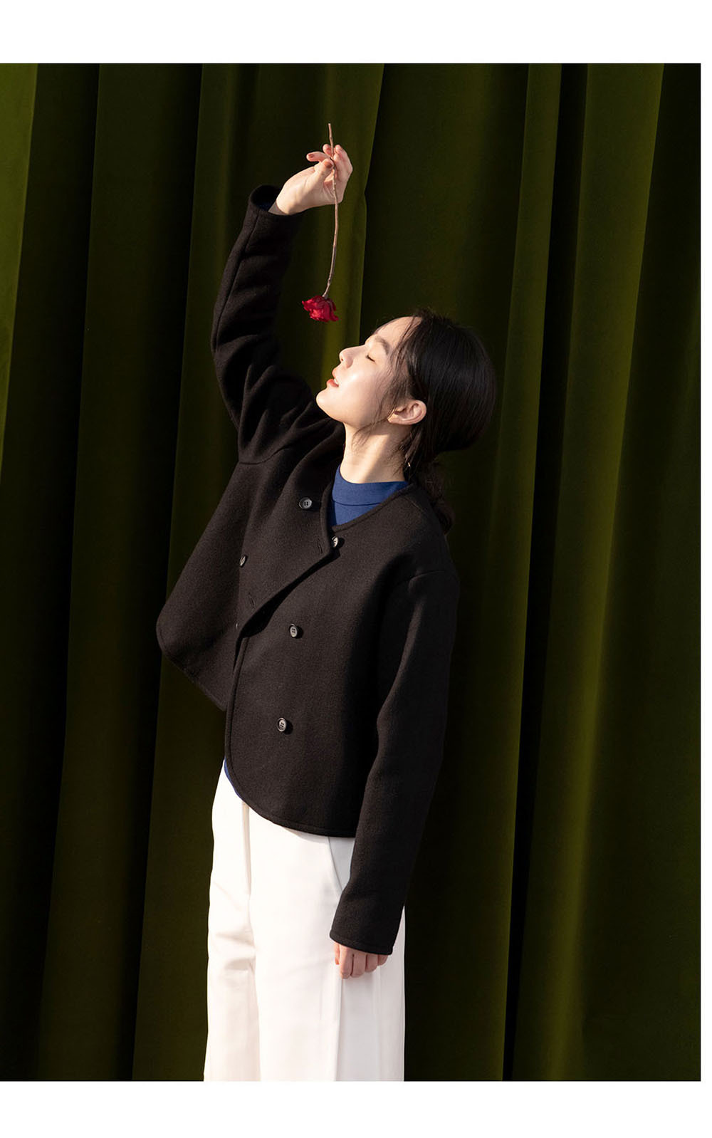 守護玫瑰的小王子立領上衣-藍色星球