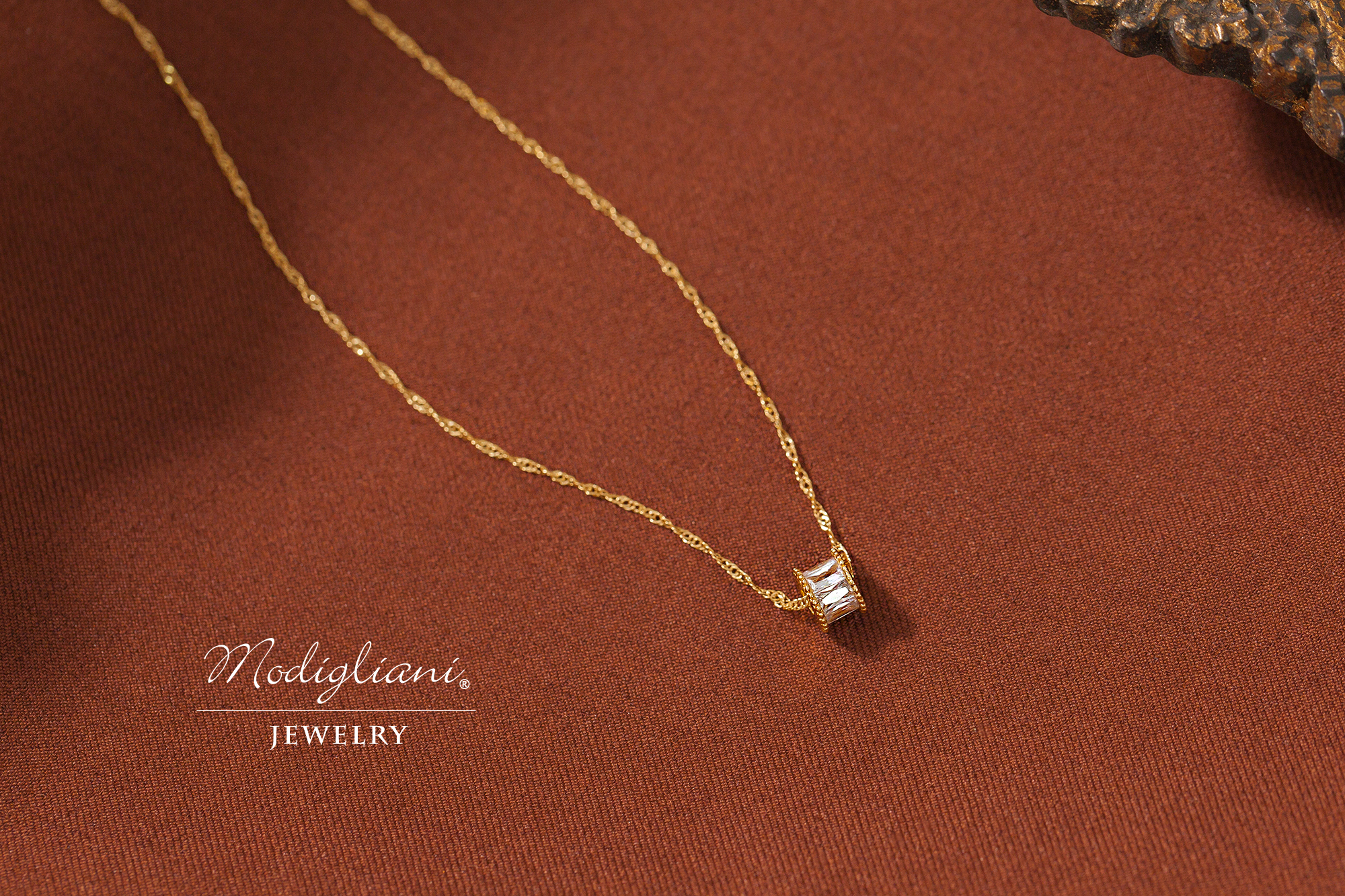 黃銅飾品,黃銅,簡約,項鍊,百搭,滾輪,鋯石