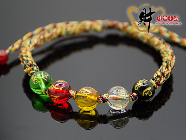 【財神小舖】六字箴言五行手鍊(玉米結)(含開光)