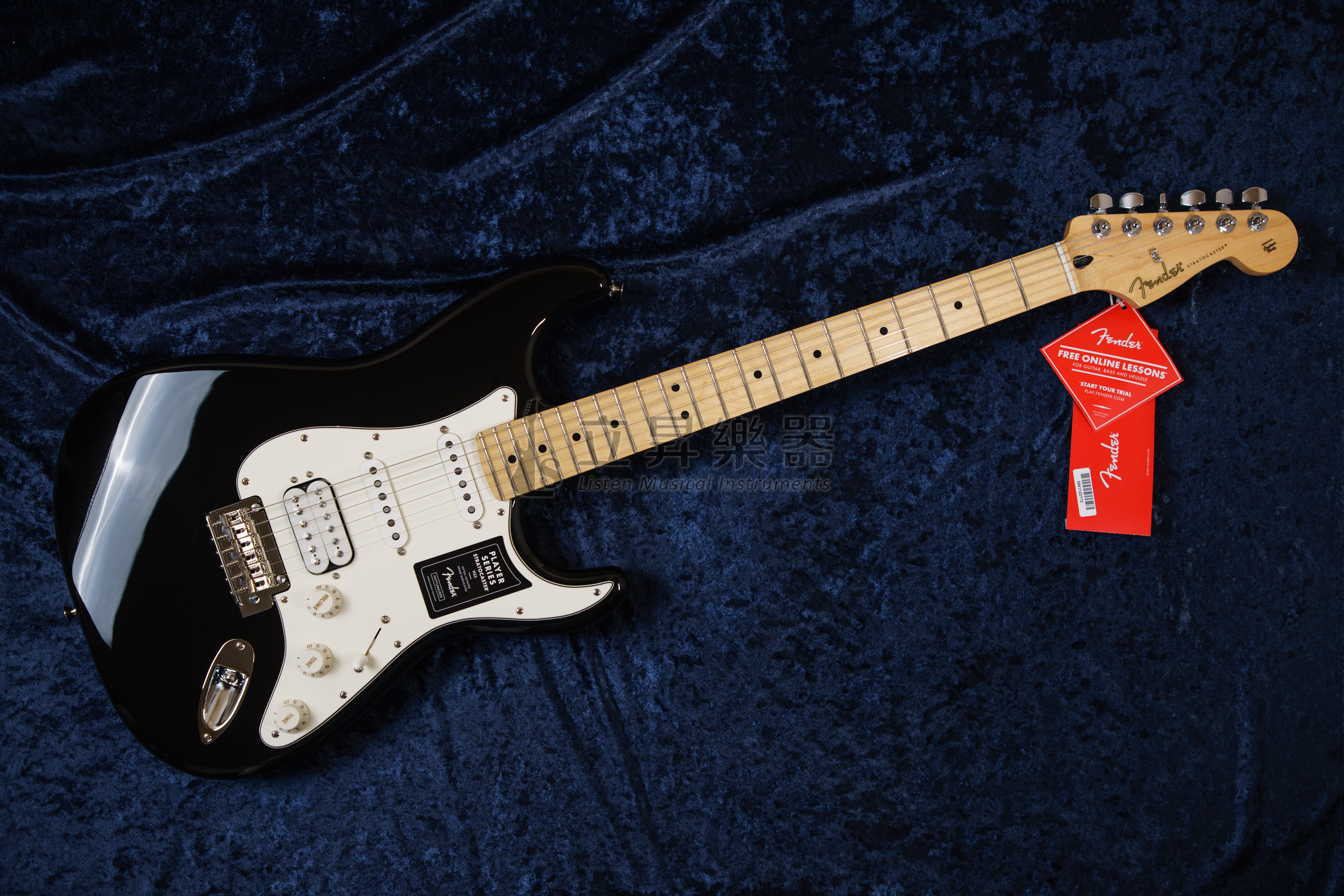 Fender Player Stratocaster HSS MN BLK 單單雙 小搖座 兩點式搖座 楓木指板 黑色 墨廠 送防潑水琴袋