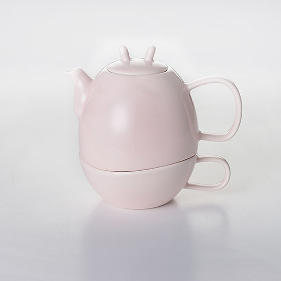 花系列子母壺杯組-粉色 (壺Φ 58 x H 83 mm) 450ml / 杯150ml