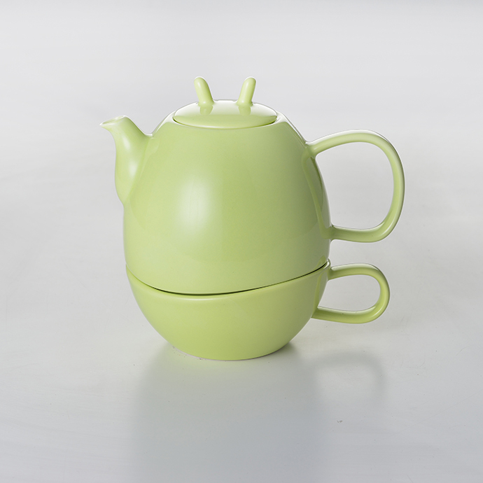 花系列子母壺杯組-草綠色 (壺Φ 58 x H 83 mm) 450ml / 杯150ml