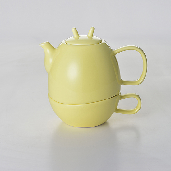 花系列子母壺杯組-鵝黃色 (壺Φ 58 x H 83 mm) 450ml / 杯150ml