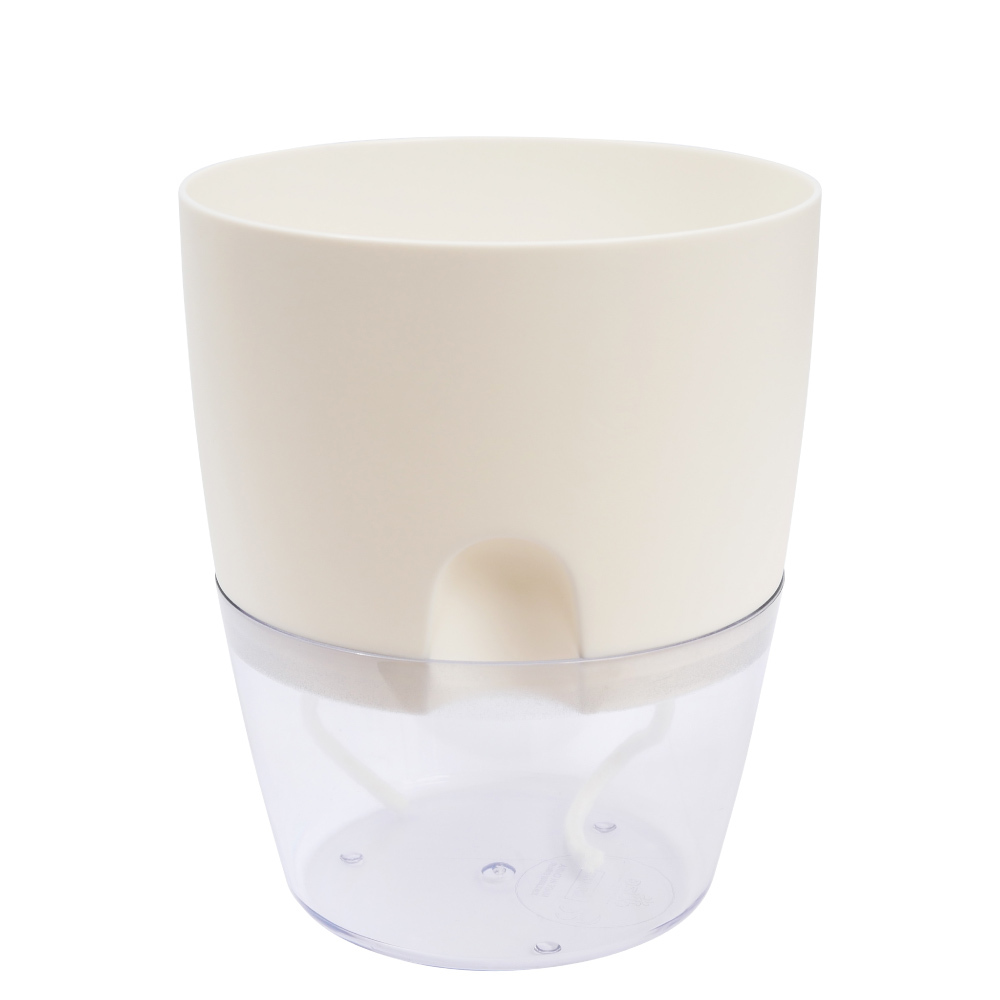 透明自吸懶人花盆白色-大