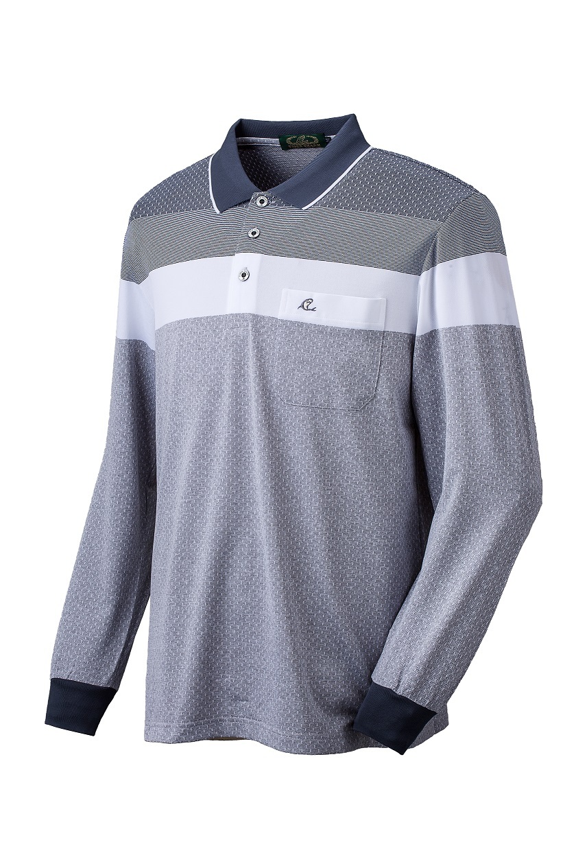 彈力排汗條紋POLO衫