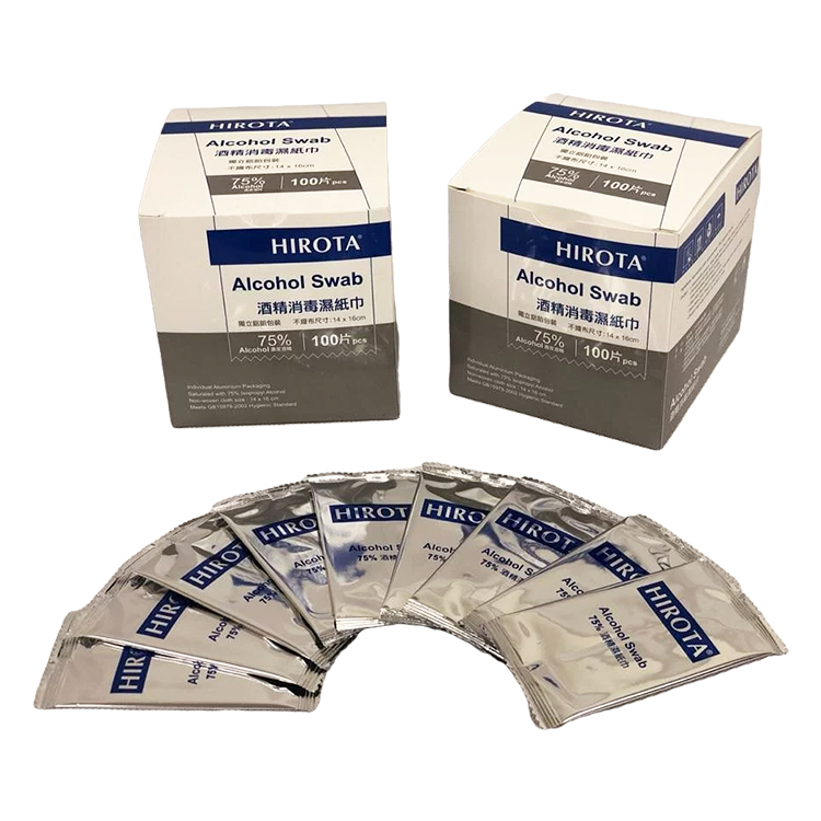 Hirota - 75%酒精消毒濕紙巾 | 100包 (獨立包裝)