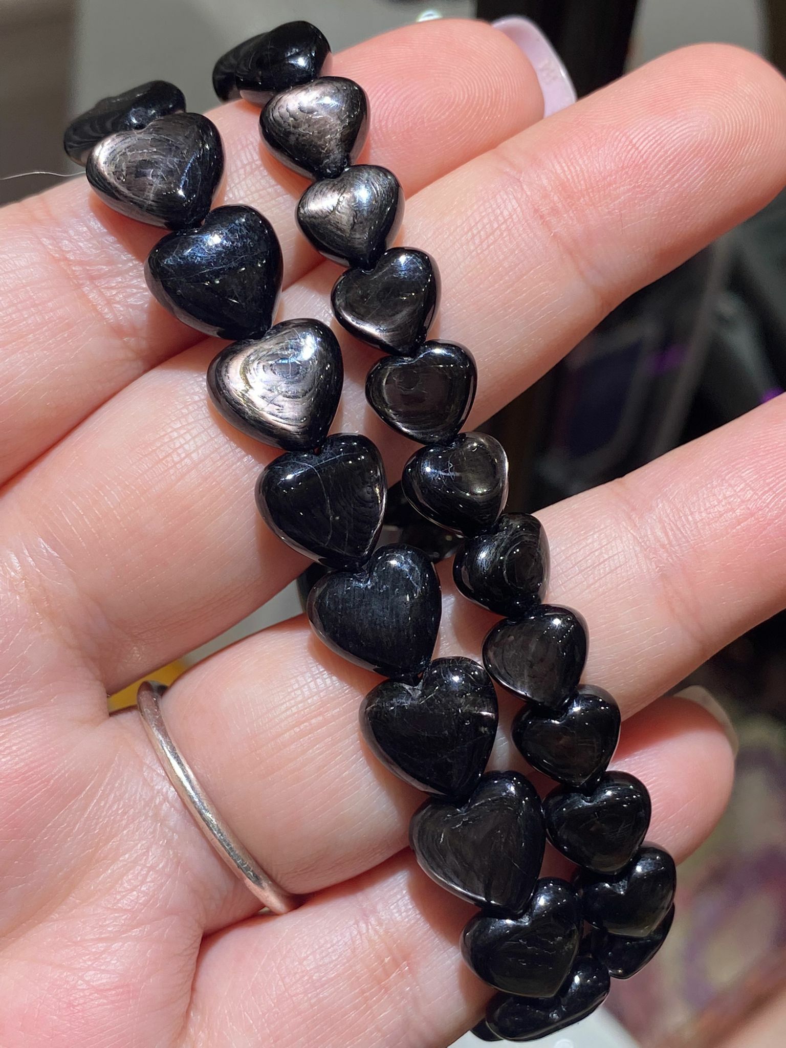 金運石心心手串