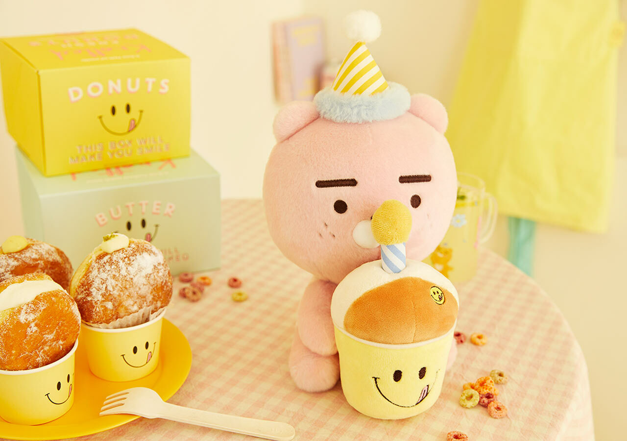 現貨 韓國 KAKAO FRIENDS 聯名 KNOTTED 咖啡廳 限量 粉色 RYAN 娃娃