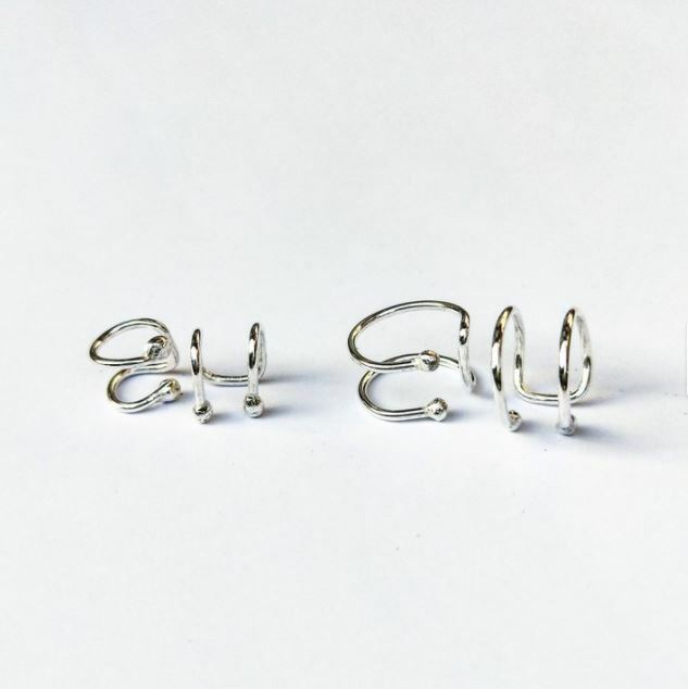 │簡約│雙圈純銀耳夾 • 耳骨夾 • 設計師原創