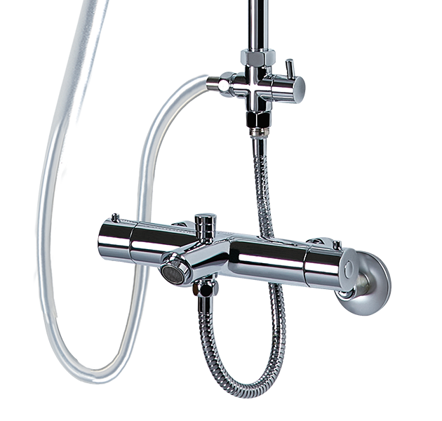OVO京典衛浴 龍頭推薦型號 T9005 / AL5009 控溫沐浴龍頭組 + 加裝型收納架 *