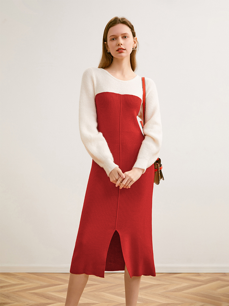 Red temperament dress