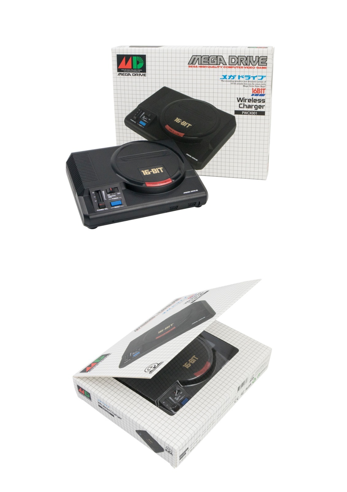 正版授權 Game迷們回憶系列:經典遊戲機立體模型無線充電器 - Mega Drive