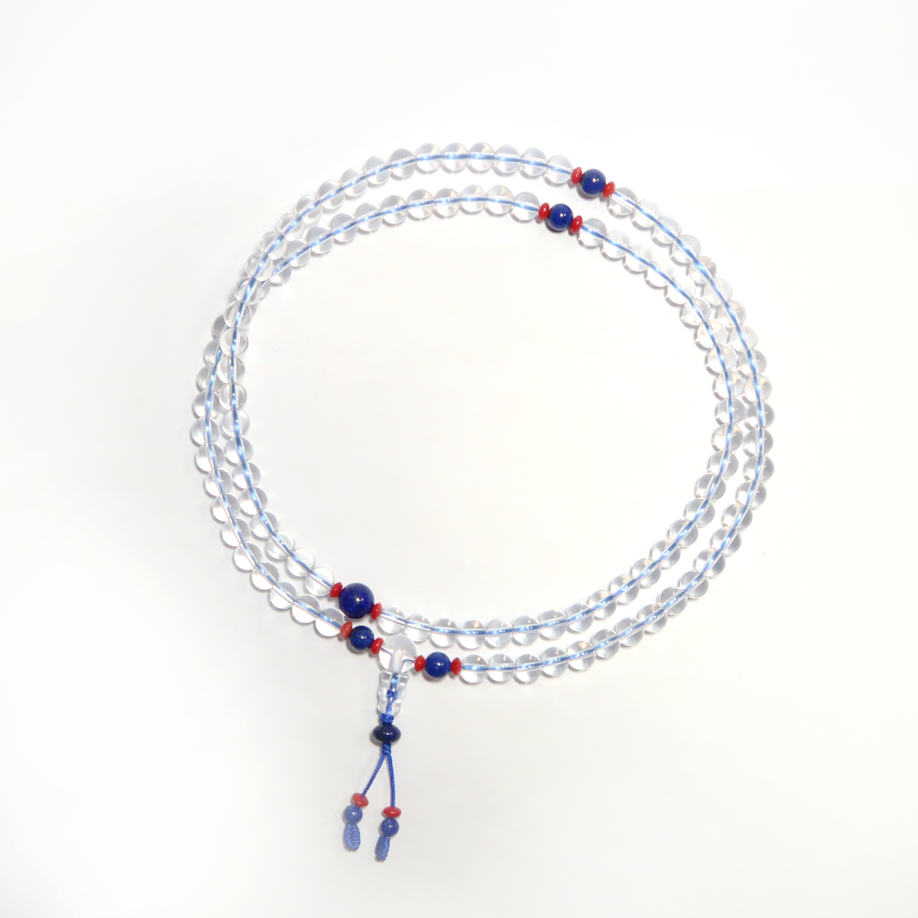 6mm 白水晶 (配: 青金，海竹) (108顆)