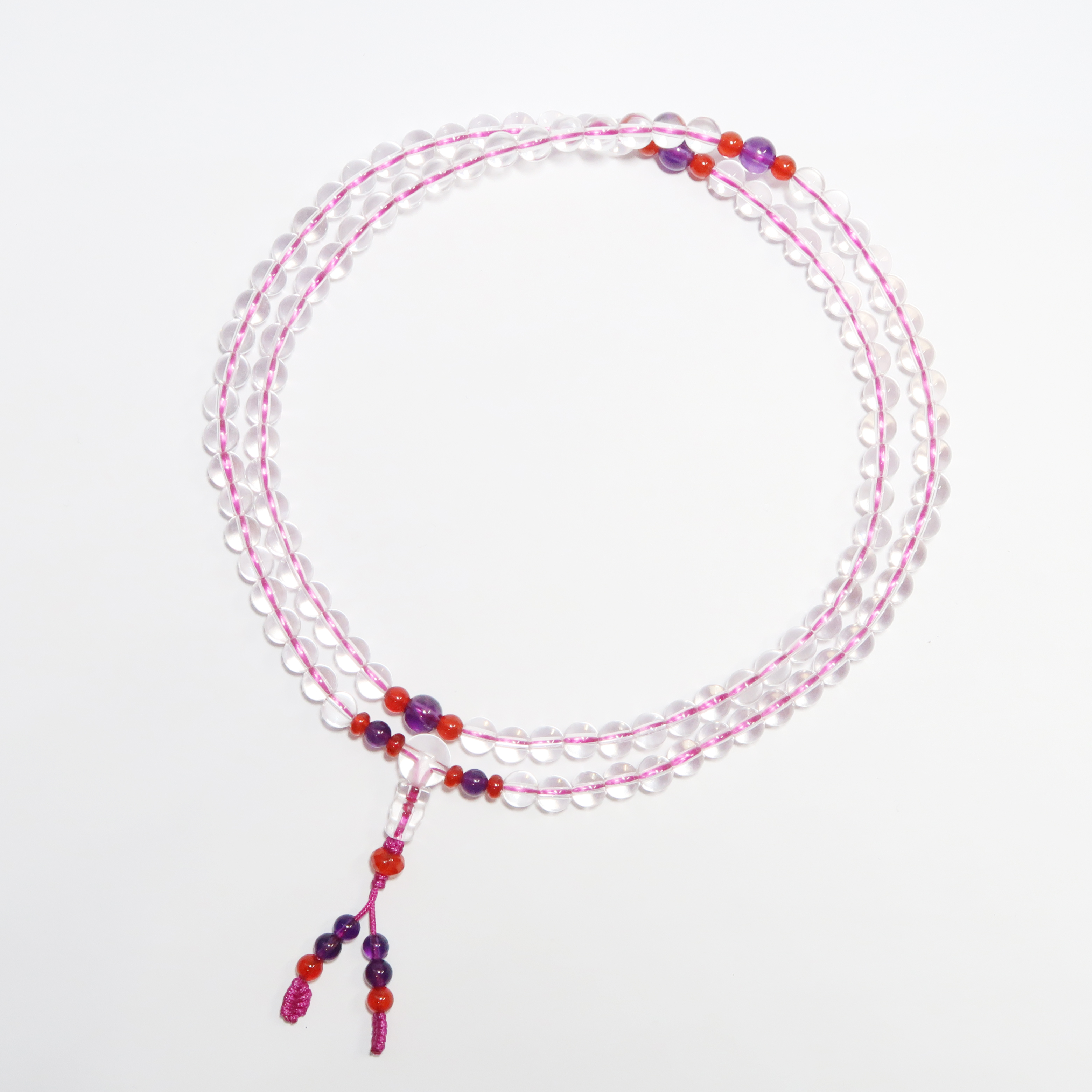 6mm 白水晶 (配: 紫水晶，紅瑪瑙) (108顆)