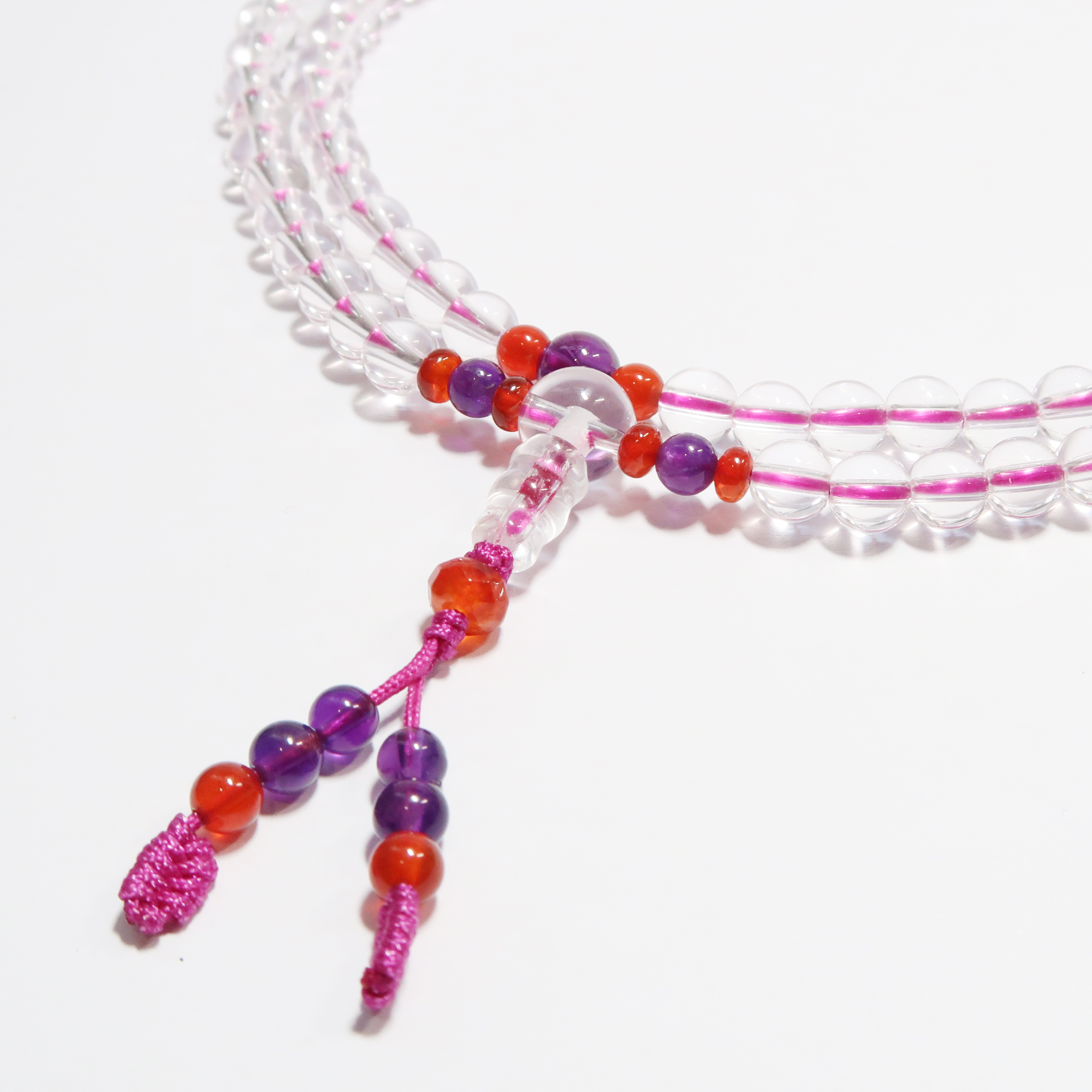 6mm 白水晶 (配: 紫水晶，紅瑪瑙) (108顆)