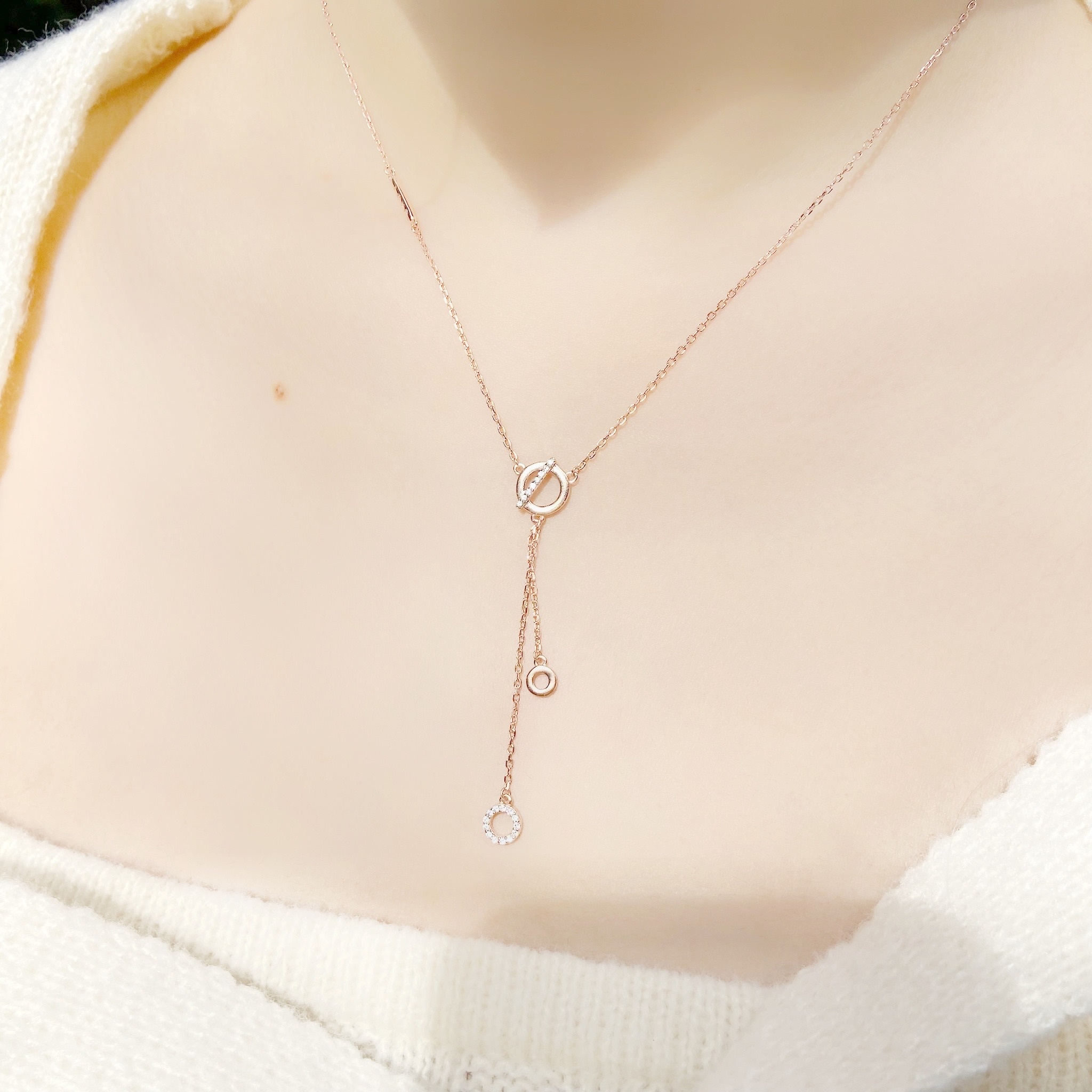 | 925 Silver・White Gold・Rose Gold | Triple Sense Of Security Necklace（Silver / Rose Gold） | NE0427 |