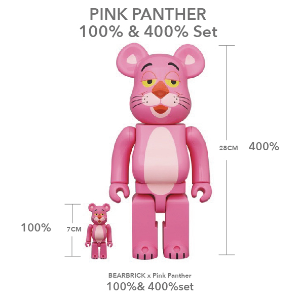 Bearbrick Pink Panther 100% & 400% Set 頑皮豹