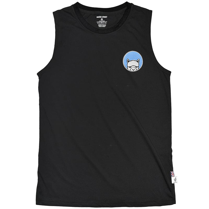 Embroidery-Hide blue alpaca 躲貓貓羊駝淺藍 刺繡 無袖背心