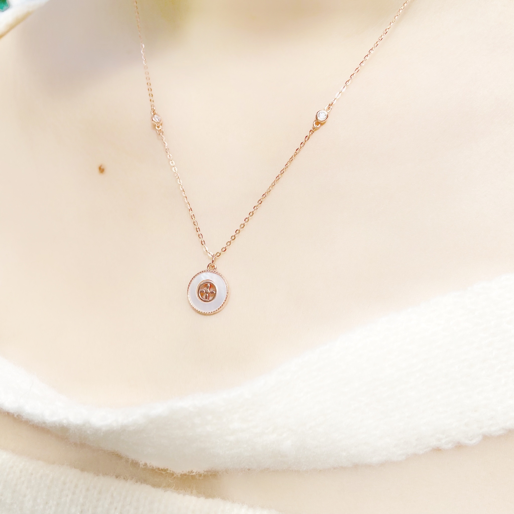 | 925純銀・ 玫瑰金  | 財運小祝福項鍊 | NE0408 |