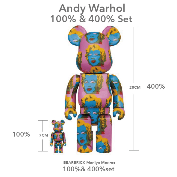 Bearbrick Andy Warhol Marilyn Monroe #2 100% & 400% Set 安迪沃荷x瑪麗蓮夢露