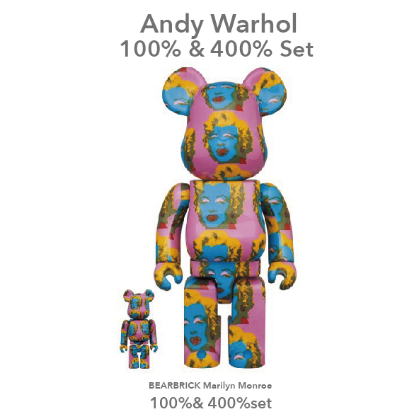 Bearbrick Andy Warhol Marilyn Monroe #2 100% & 400% Set 安迪沃荷x瑪麗蓮夢露