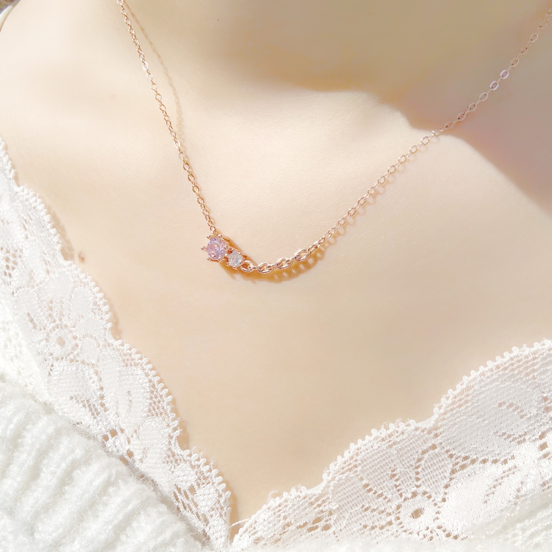 | 925 Silver・ Rose Gold | Spreading Sweetness Necklace  | NE0438 |