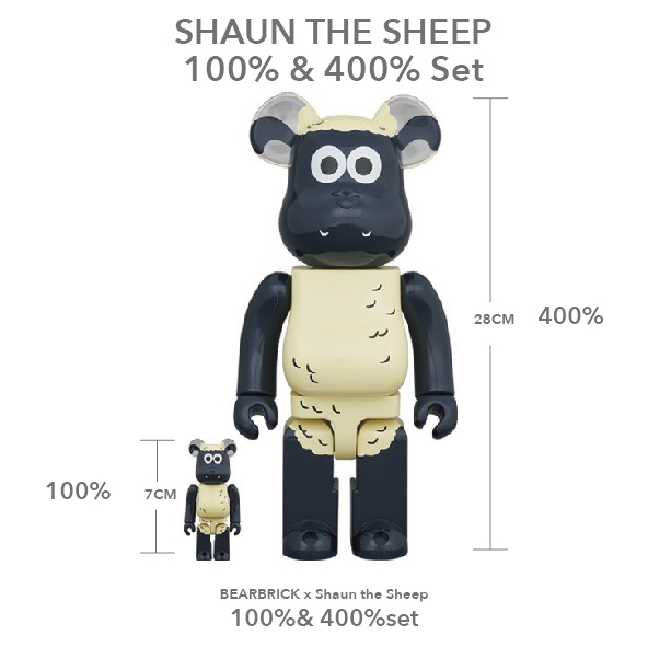 Bearbrick Shaun the Sheep 100% & 400% Set 笑笑羊