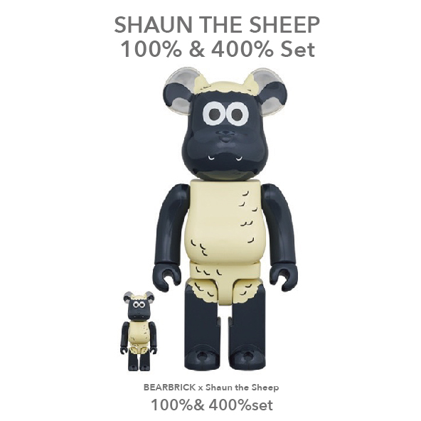 Bearbrick Shaun the Sheep 100% & 400% Set 笑笑羊