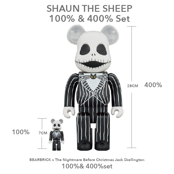 Bearbrick Disney  100% & 400% Set聖誕夜驚魂 傑克