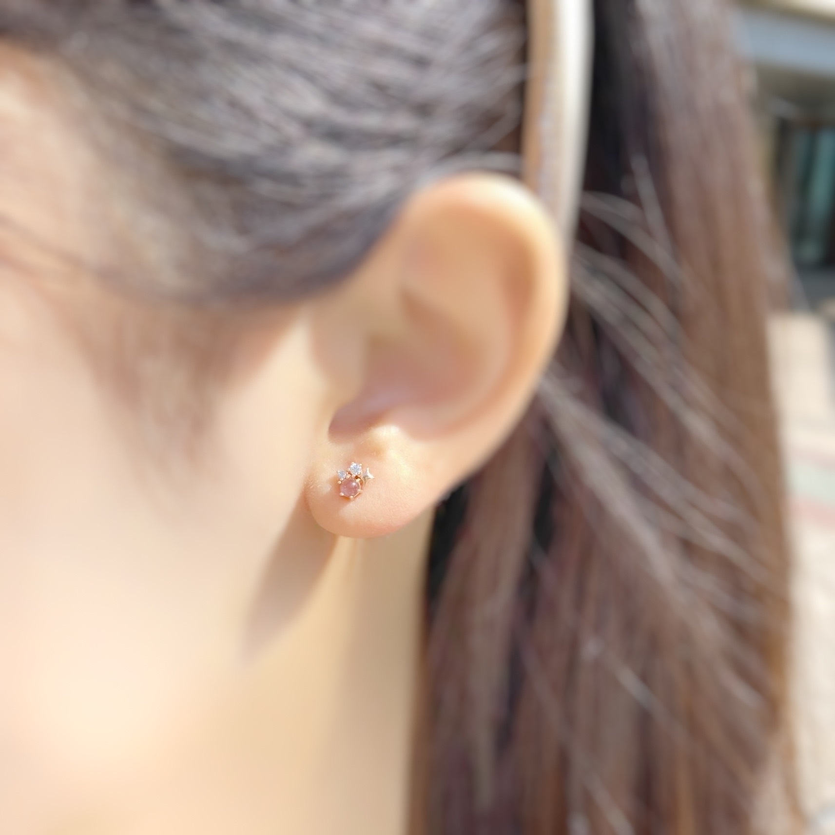 | 925 Silver・Rose Gold |  Star And Ice Flake Earrings | EA0448 |