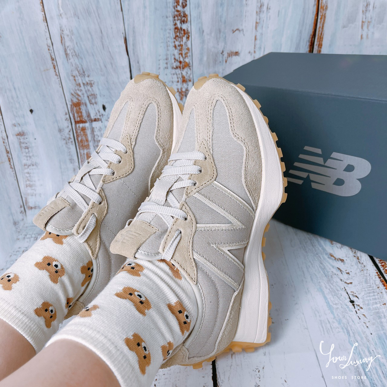 【Luxury】現貨特價 NEW BALANCE 327 5740 237 NB 麥芽 拿鐵 奶茶 環保材質 MS327UP