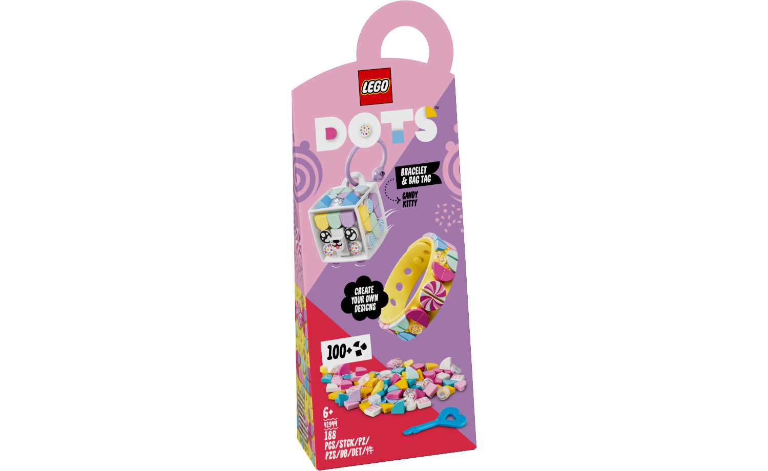 [飛米樂高積木磚賣店] LEGO 41944 DOTS-豆豆手環吊牌組-糖果貓咪