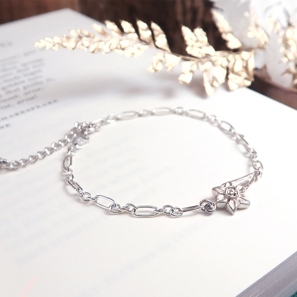 水仙花 魔羯座星座花 925純銀手鍊