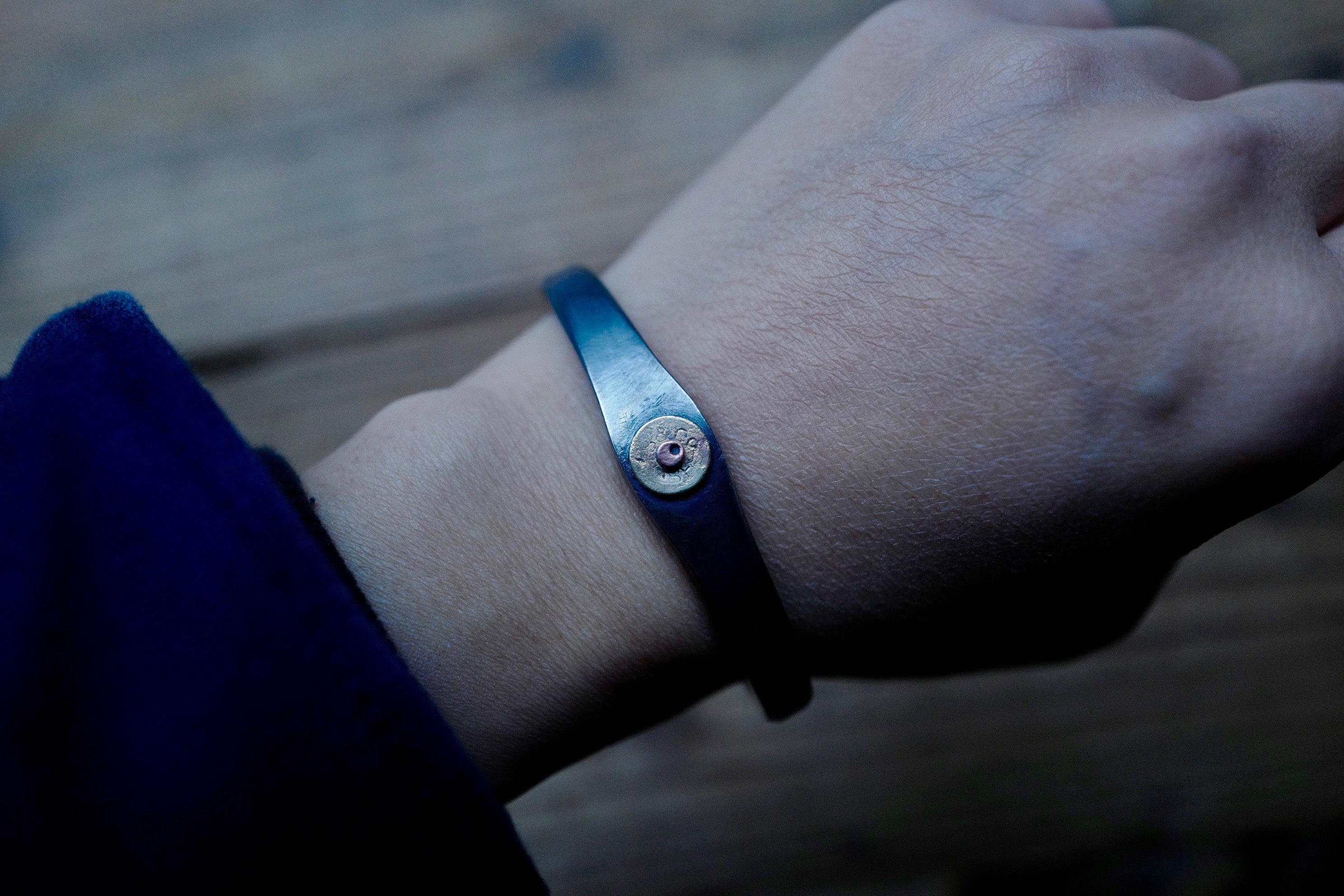 『Faith』S.F.K Vintage LEVI'S rivet 925 silver bracelet Type II 超厚 鐵灰霧化版 須事先詢問現貨數量