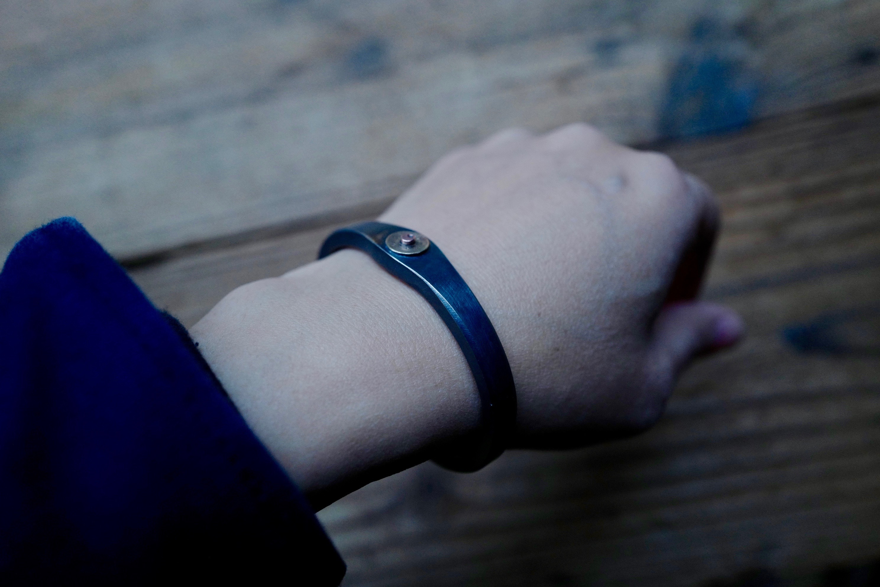 『Faith』S.F.K Vintage LEVI'S rivet 925 silver bracelet Type II 超厚 鐵灰霧化版 須事先詢問現貨數量